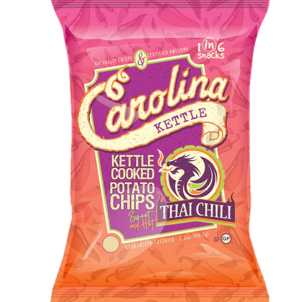 1In6 Snacks Kettle Cooked Potato Chips, Thai Chili - 2 OZ 20 Pack