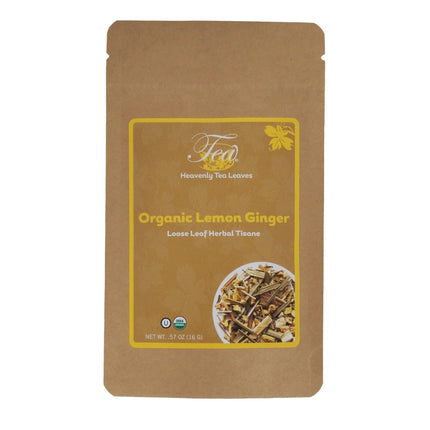 Heavenly Tea Leaves Organic Lemon Ginger, Loose Leaf Herbal Tisane, Essentials Collection - 0.57 OZ 12 Pack