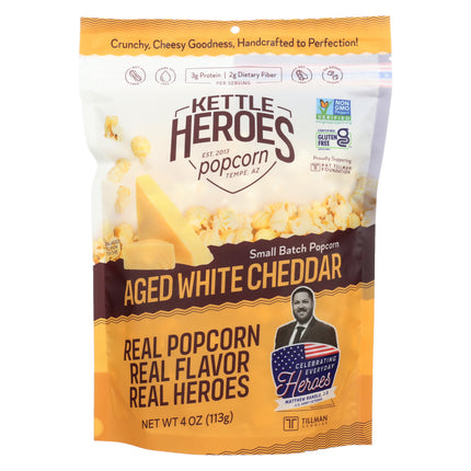 Kettle Heroes Popcorn Aged White Cheddar Popcorn - 4 OZ 6 Pack