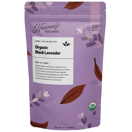 Organic Black Lavender, Bulk Loose Leaf Black Tea, 16 Oz.