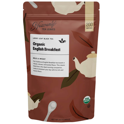 Organic English Breakfast, Bulk Loose Leaf Black Tea, 16 Oz.