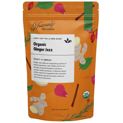 Organic Ginger Jazz, Bulk Loose Leaf Tea & Herb Blend, 16 Oz.