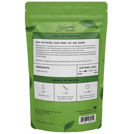 Organic Just Green, Bulk Loose Leaf Green Tea, 16 Oz.