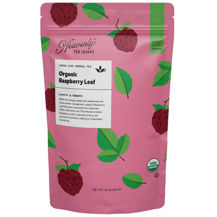 Organic Raspberry Leaf, Bulk Loose Leaf Herbal Tea, 16 Oz.