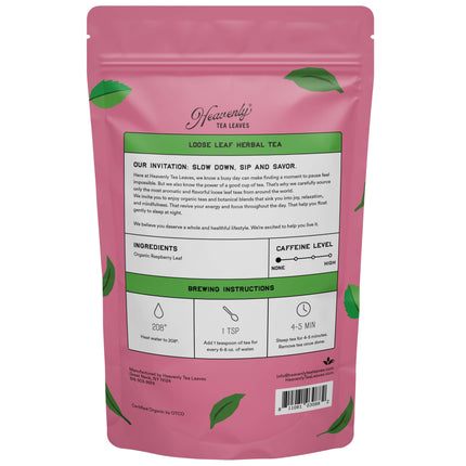 Organic Raspberry Leaf, Bulk Loose Leaf Herbal Tea, 16 Oz.