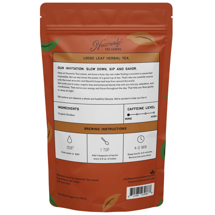 Organic Rooibos, Bulk Loose Leaf Herbal Tisane, 16 Oz.