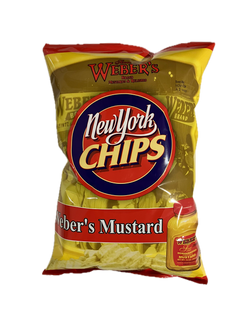 New York Chips Weber'S Mustard Chips - 8 OZ 12 Pack