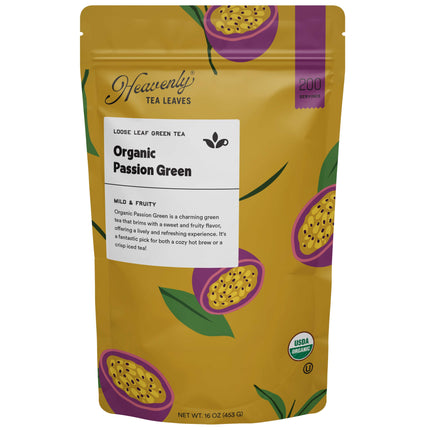 Organic Passion Green, Bulk Loose Leaf Green Tea, 16 Oz.