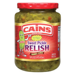 Cains Sweet Pickle Relish Barrel Cured - 16 FZ 12 Pack