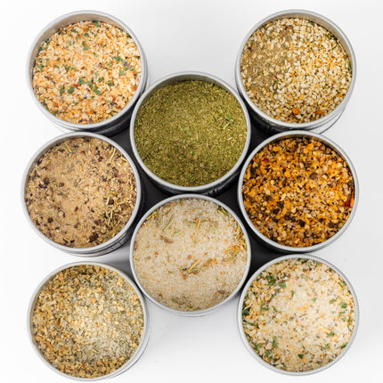 Deluxe Home Chef Flavor Kit | 8 Gourmet Seasonings & Salts In A Handsome Gift Tin