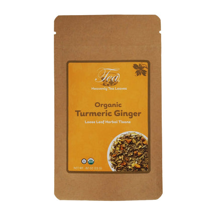 Heavenly Tea Leaves Organic Turmeric Ginger, Loose Leaf Herbal Tisane, Essentials Collection - 0.82 OZ 12 Pack