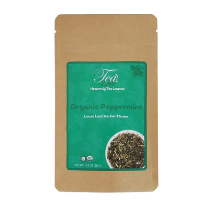 Heavenly Tea Leaves Organic Peppermint, Loose Leaf Herbal Tisane, Essentials Collection - 0.63 OZ 12 Pack