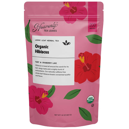 Heavenly Tea Leaves Organic Hibiscus, Bulk Loose Leaf Herbal Tisane - 1 LB 1 Pack