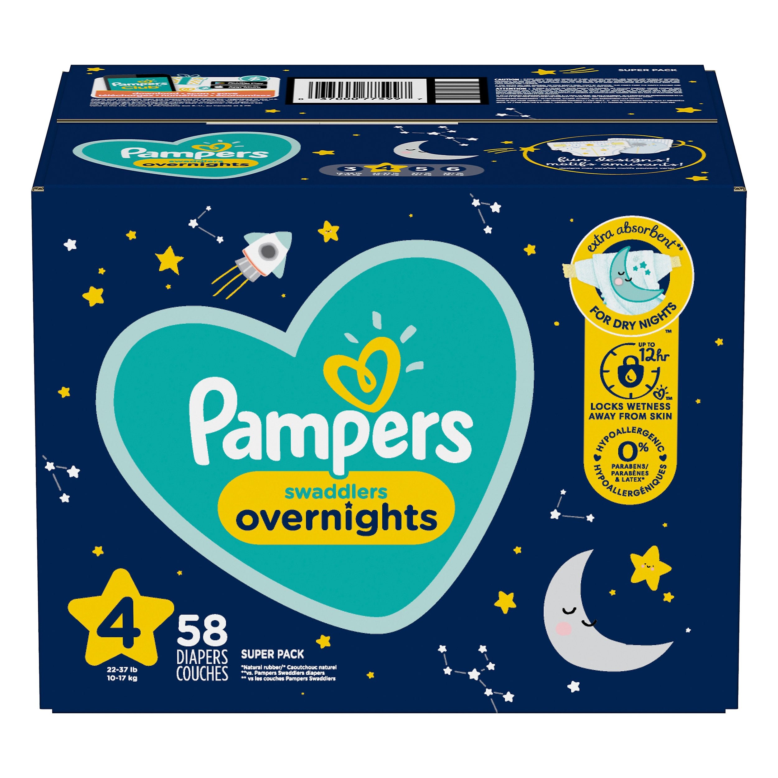 Pampers Diapers (22-37 Lb) Super Pack 58 CT Pack –, 47% OFF