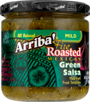 Riba Foods Arriba! Mild Fire Roasted Mexican Green Salsa - 16 OZ 6 Pack