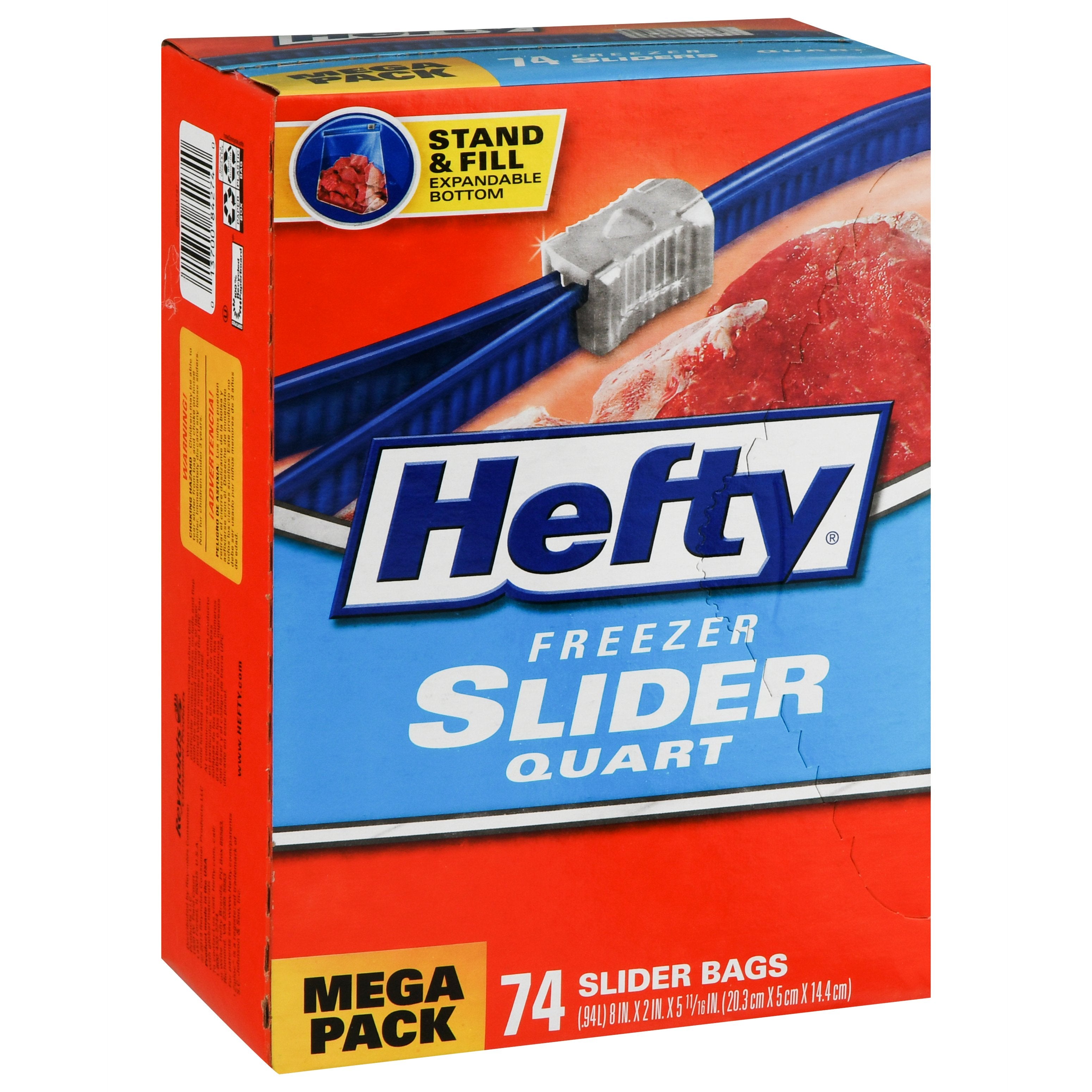Hefty Slider Gallon Freezer Bags 10 Count (Pack of 3)