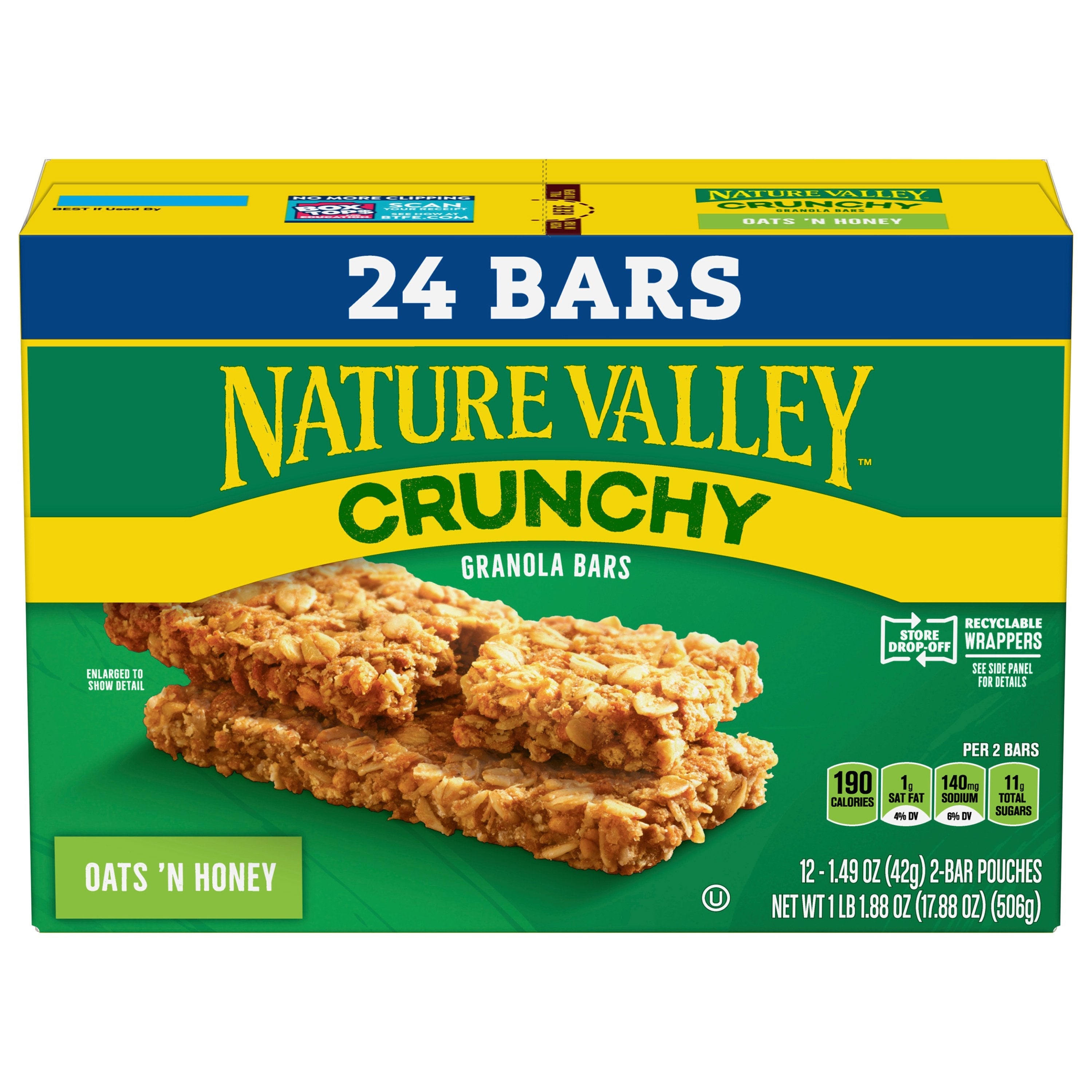 Nature Valley Whole Grain Oats 'n Honey Crunchy Granola Bars Bulk