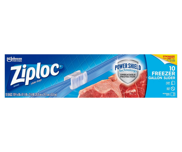 Ziploc Slider Freezer Bag, 10 Count Packs - 12 per Case