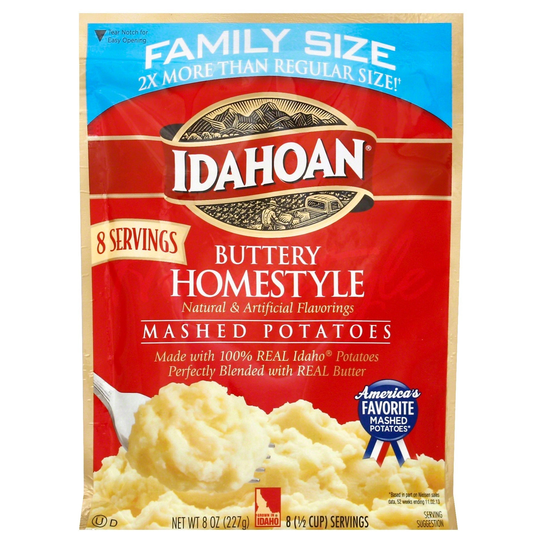 Idahoan Mashed Potatoes, Buttery Homestyle, Family Size - 8 oz