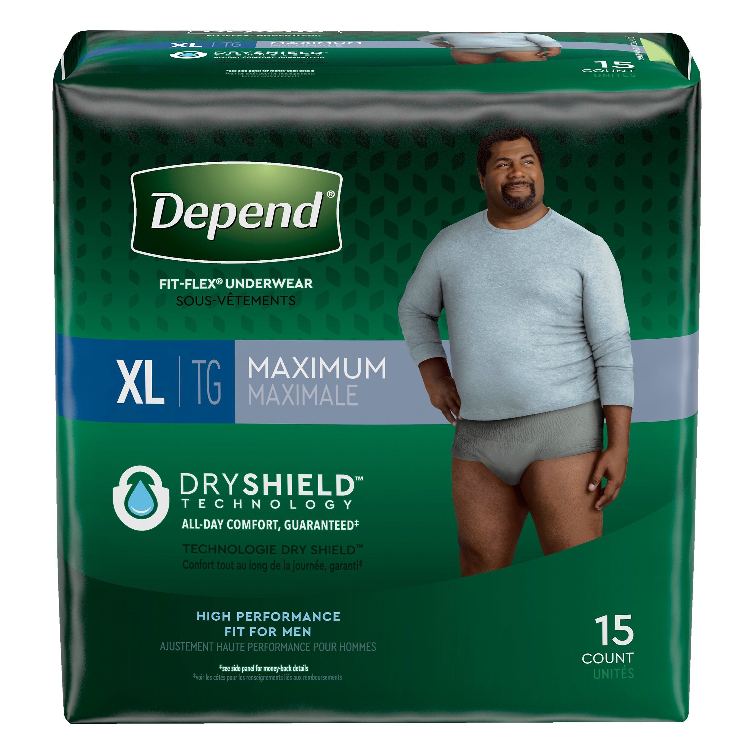 Depend Fit-Flex Incontinence Underwear for Men, Small/Medium, Two