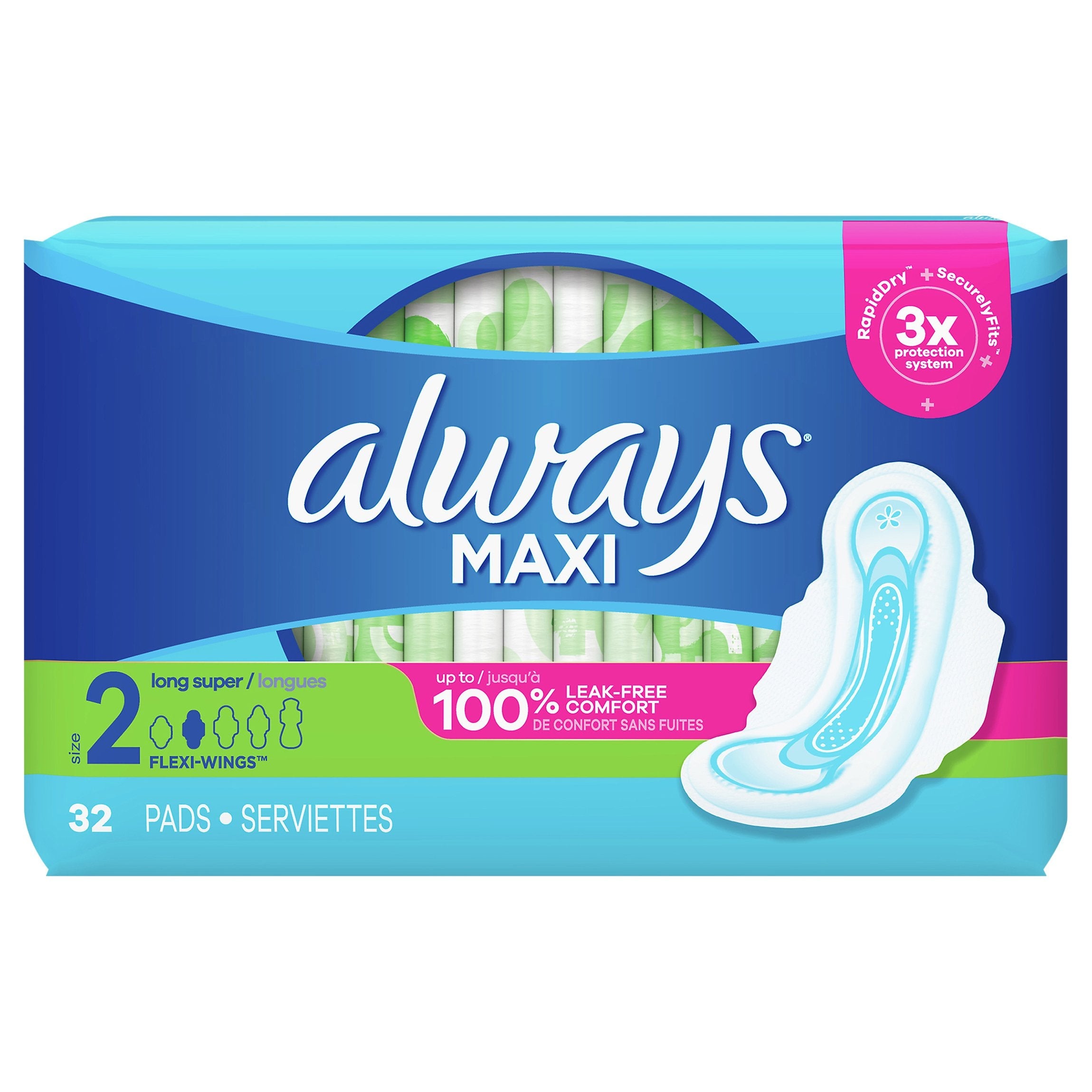 Always Long Super Without Flexi-Wings Maxi Pads - 26 CT 6 Pack –  StockUpExpress