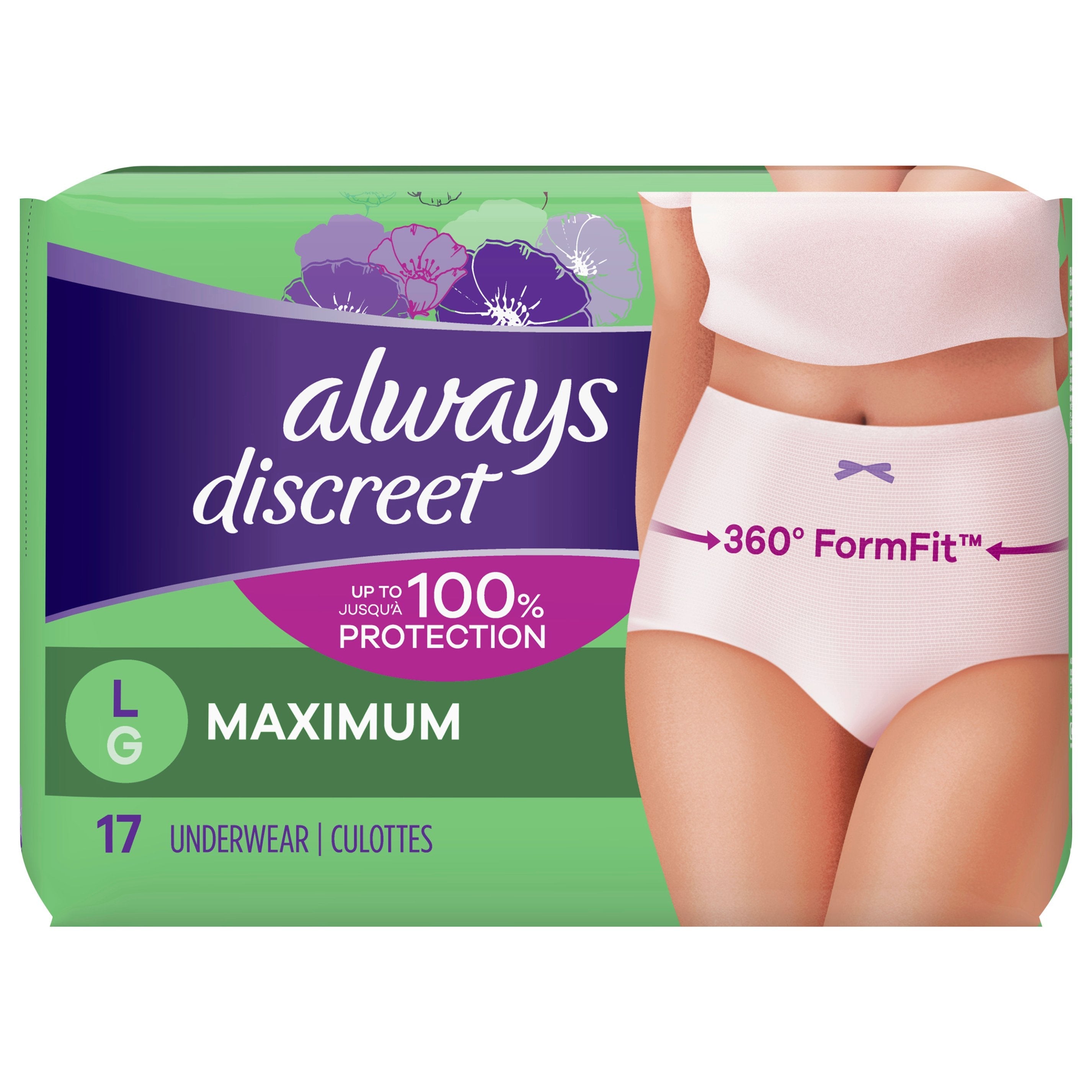 Always Discreet Boutique Underwear - Large - 18's