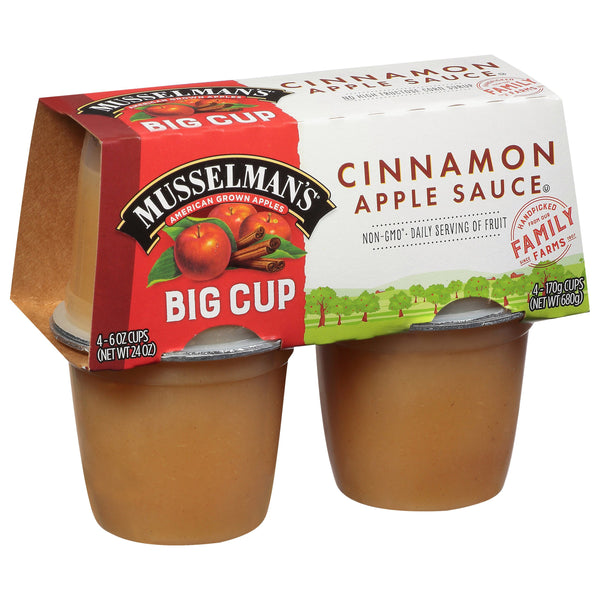 Musselman's Applesauce Cinnamon Big Cup - 24 OZ 12 Pack – StockUpExpress