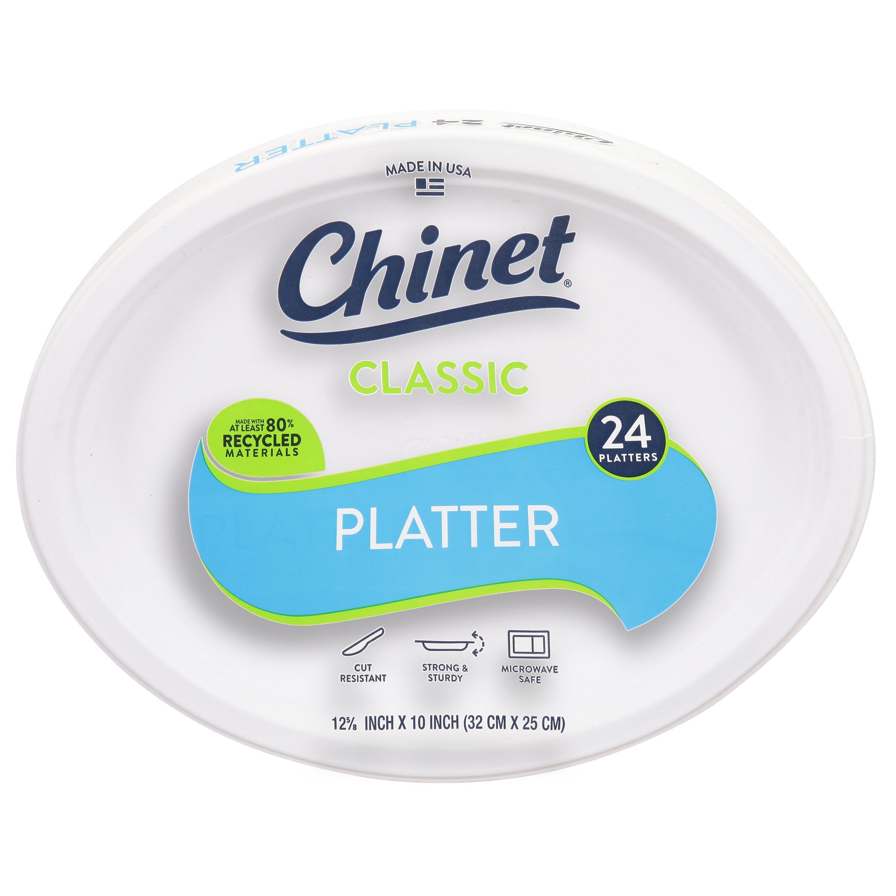 Chinet Classic White Paper Dinner Plates, 10 3/8, 40 Count