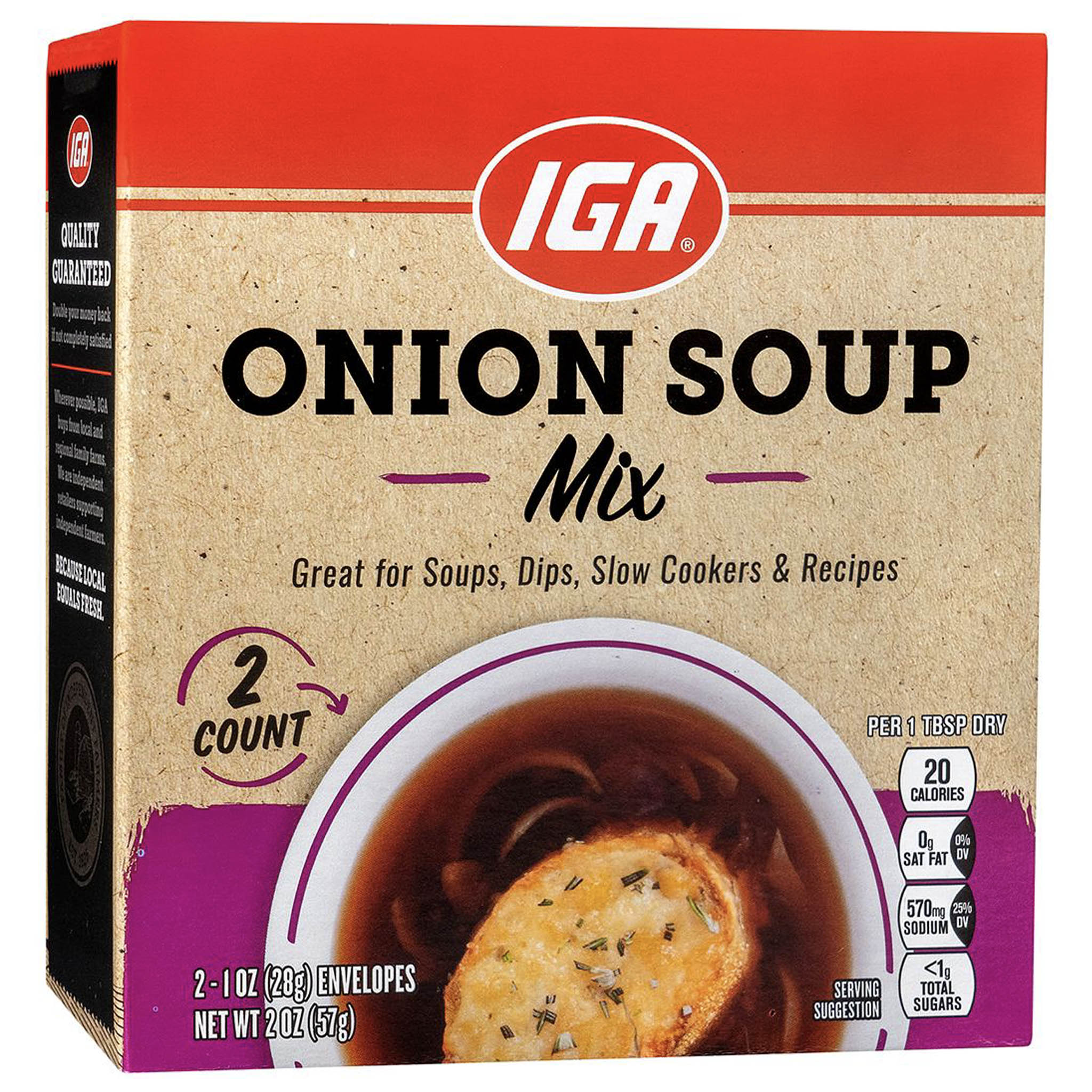 IGA Onion Soup 2 Packets Mix, Dry Soup Mixes