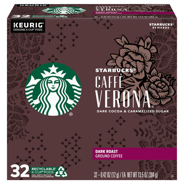 Starbucks Caffe Verona Dark Roast K Cup 13.5 OZ 4 Pack StockUpExpress