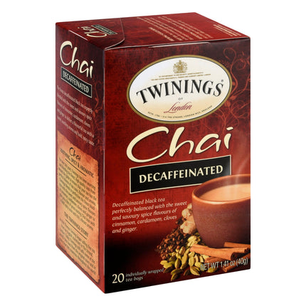 Twinings Decaffeinated Chai Black Tea - 20 CT 6 Pack