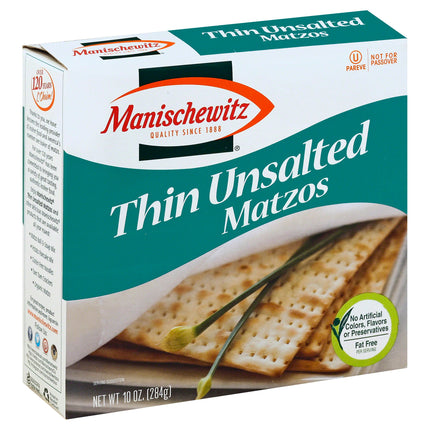 Manischewitz Unsalted Thin Matzo - 10 OZ 12 Pack