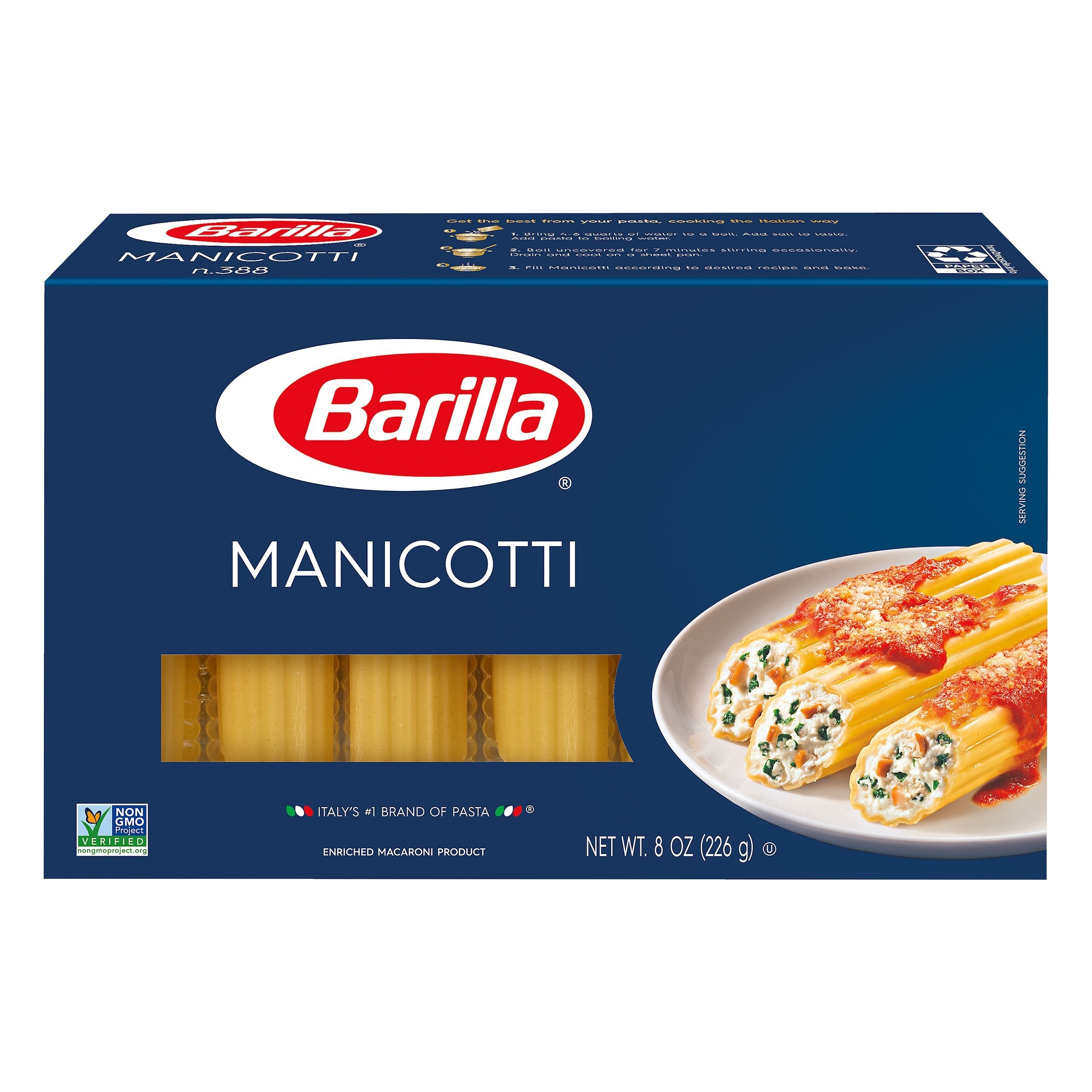 Barilla Pasta 12 StockUpExpress OZ 8 - Manicotti – Pack