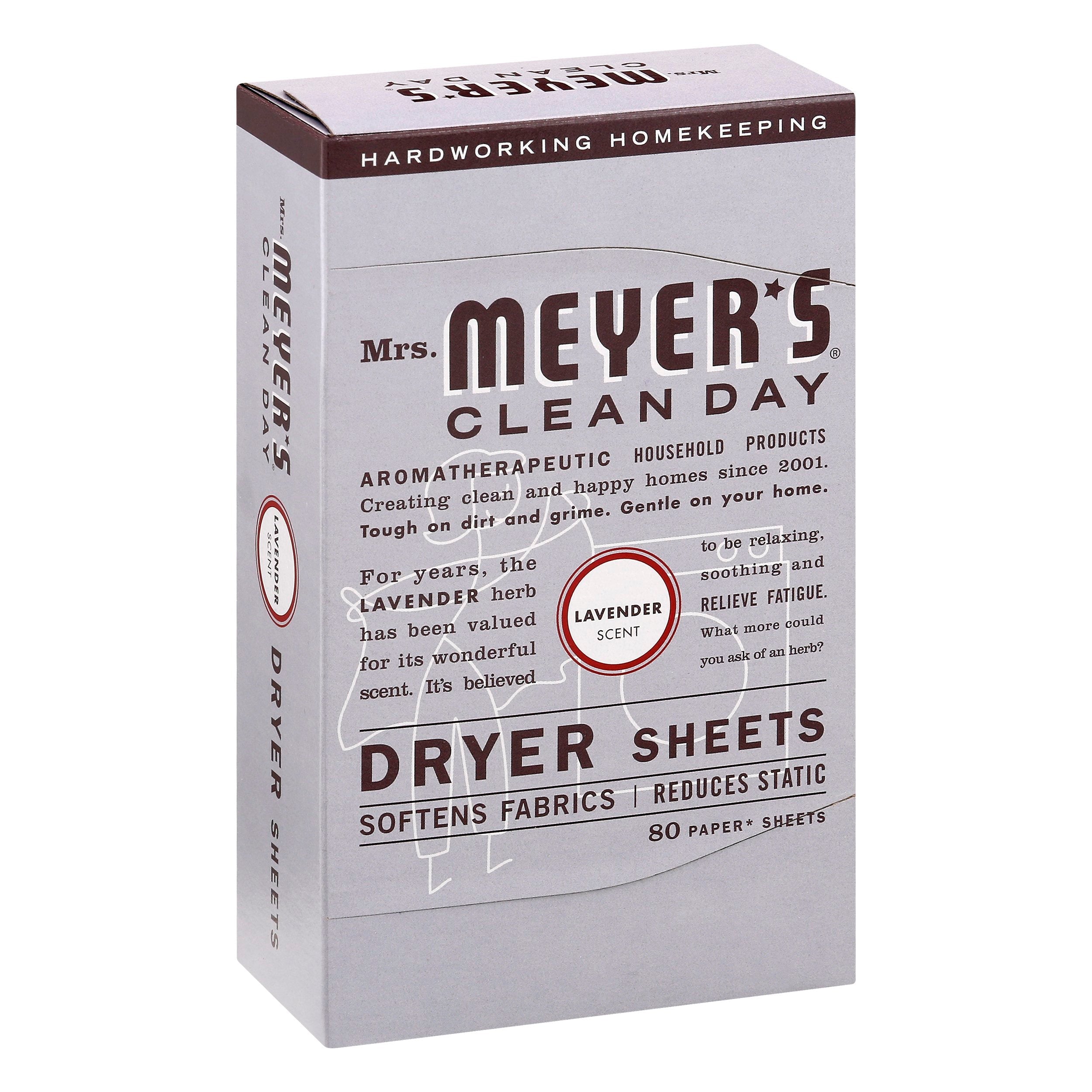 Mrs. Meyer's Clean Day Dryer Sheets, Lavender, 80 ct