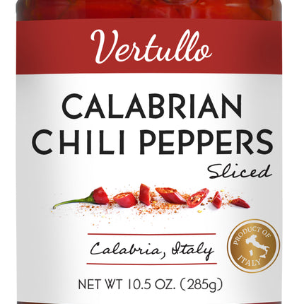 Vertullo Imports Calabrian  Sliced Peppers Chili - 10.5 OZ 6 Pack